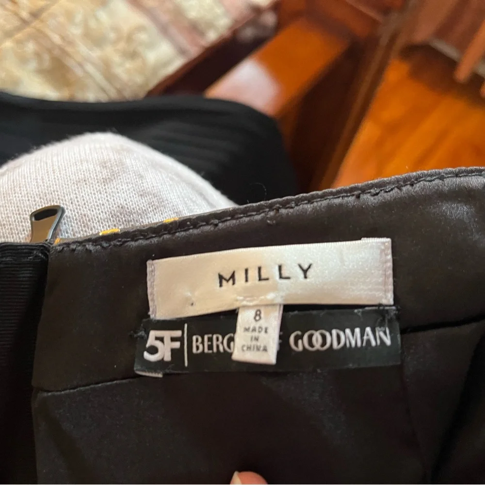 Leather Milly Black and Gold Dot Pencil Skirt - Picture 5 of 5